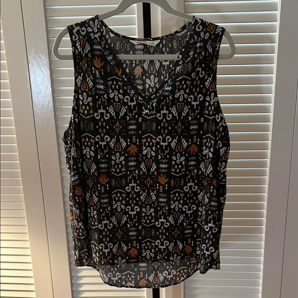 Sonoma Black and Orange Blouse with Elegant Design